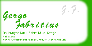 gergo fabritius business card